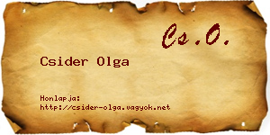 Csider Olga névjegykártya