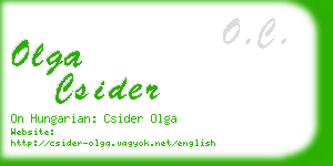 olga csider business card